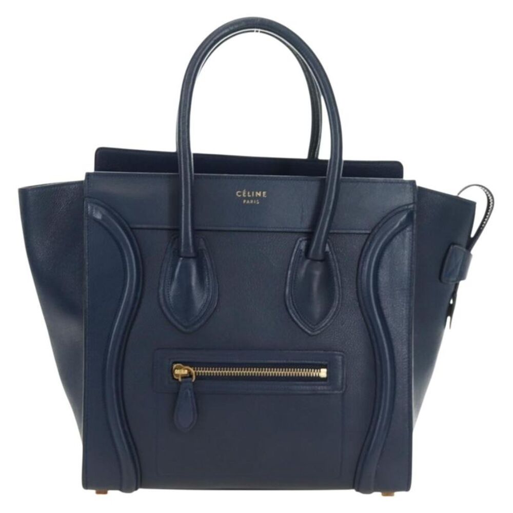 Celine Luggage Smooth Leather Navy Leather Handbag